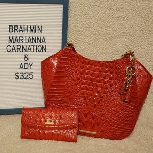 Brahmin Marianna in Carnation and matching Ady Wallet